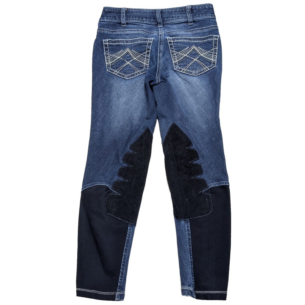 Ariat Whipstitch‎ Denim Knee Patch Breeches - Girls Size 10  Riding Jeans EUC